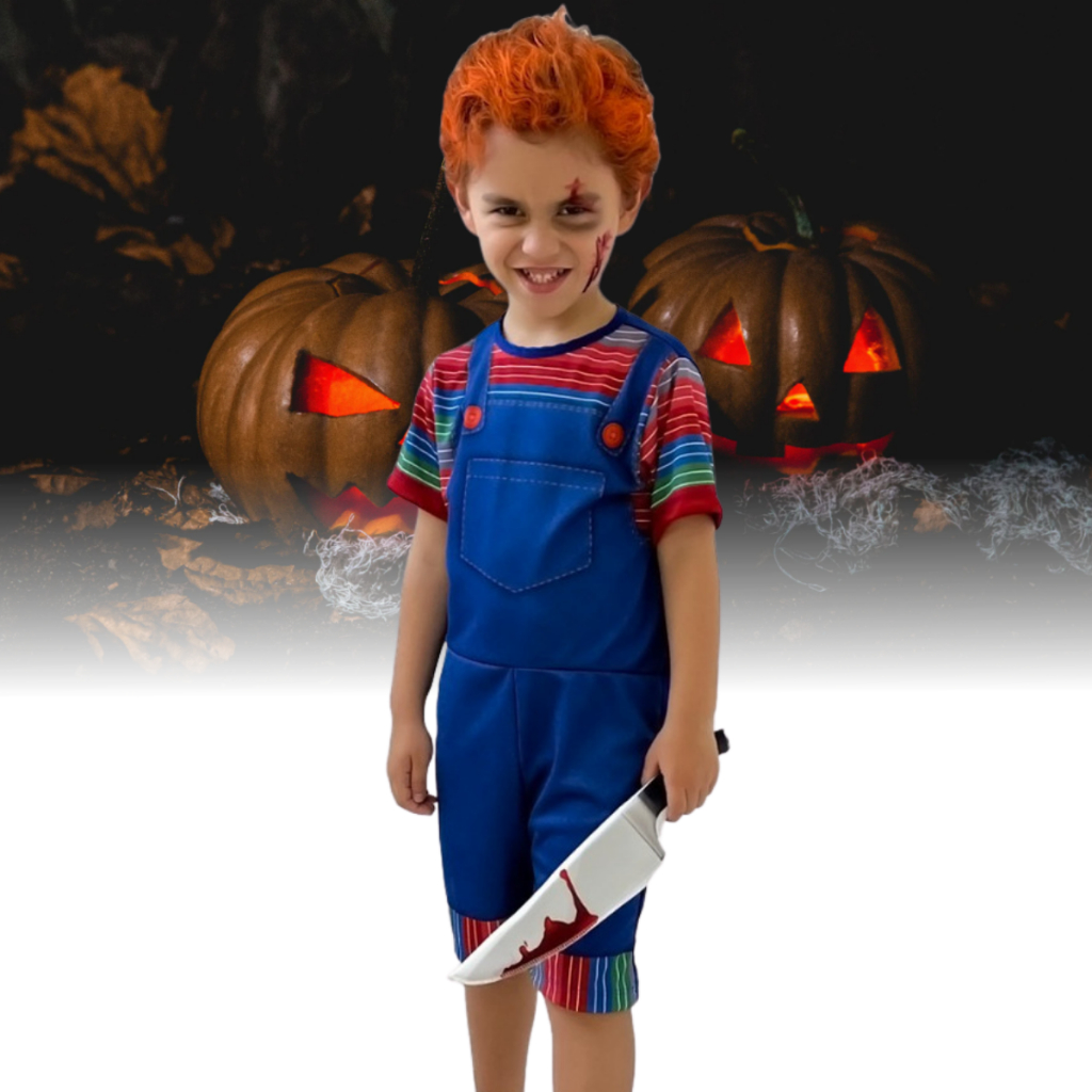 Fantasia Infantil Boneco Assassino Chucky Halloween Carnaval