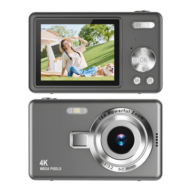 Câmera Digital Mini Retro 4K CCD Viagem Selfie De 44MP HD-1080p