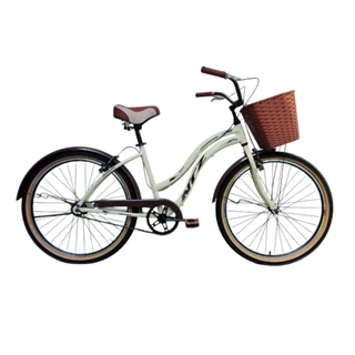 Bicicleta com Cesta  Beach Campeche Ntz 26 Aluminio Retro Confort 7 velocidade em Oferta na Shopee