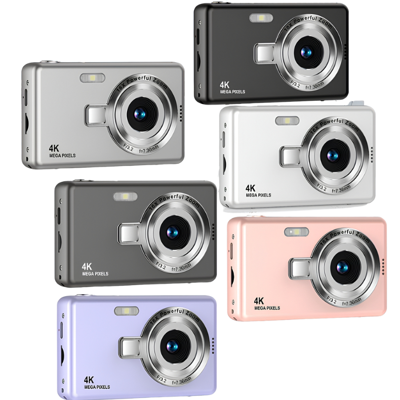 Câmera Digital Mini Retro 4K CCD Viagem Selfie De 44MP HD-1080p