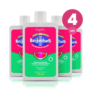 Kit 4 Loção Hidratante Desodorante Corporal Beijinhos Melancia 475ml Belkit em Oferta na Shopee