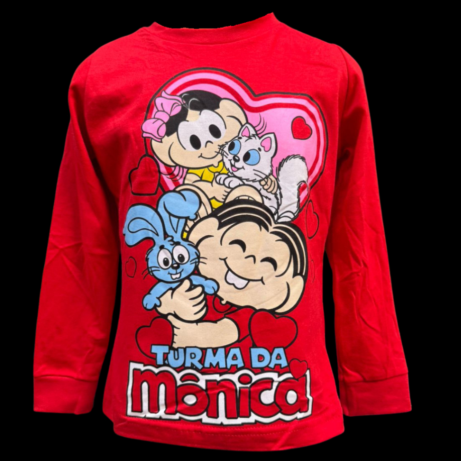 Blusa de frio infantil 100% algodão feminina de personagens manga longa ...