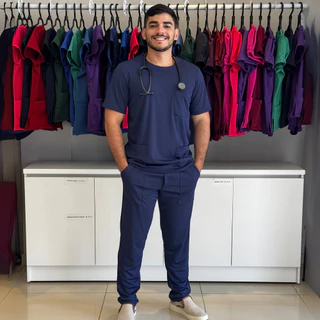 PIJAMA CIRÚRGICO SCRUB HOSPITALAR MASCULINO MALHA DE HELANCA ELASTANO ENFERMAGEM