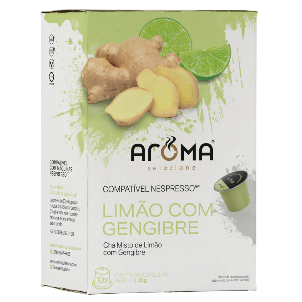 10 Cápsulas Nespresso* Chá Limão com Gengibre - Aroma Selezione