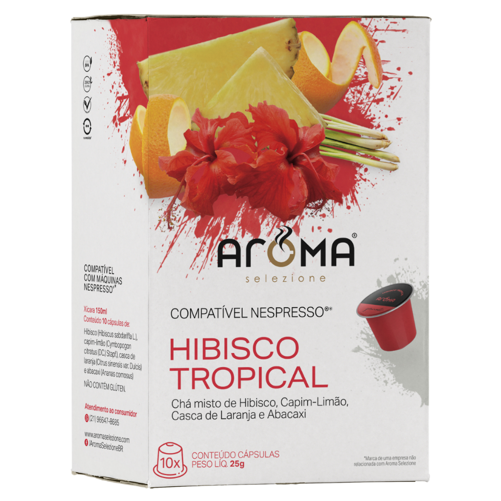 10 Cápsulas Nespresso* Chá Hibisco Tropical - Aroma Selezione