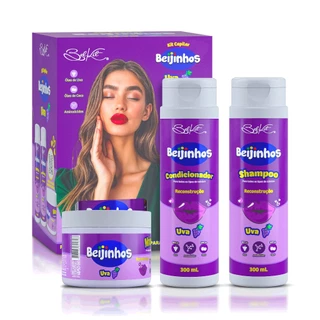 Kit Capilar 3 itens Beijinhos Uva Recontrução Maciez e Brilho Belkit em Oferta na Shopee