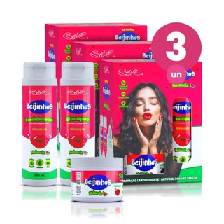 Kit Capilar 9 itens Beijinhos Melancia Recontrução Maciez e Brilho Belkit em Oferta na Shopee