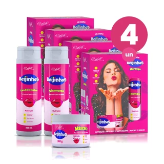 Kit Capilar 12 itens Beijinhos Morango Recontrução Maciez e Brilho Belkit em Oferta na Shopee