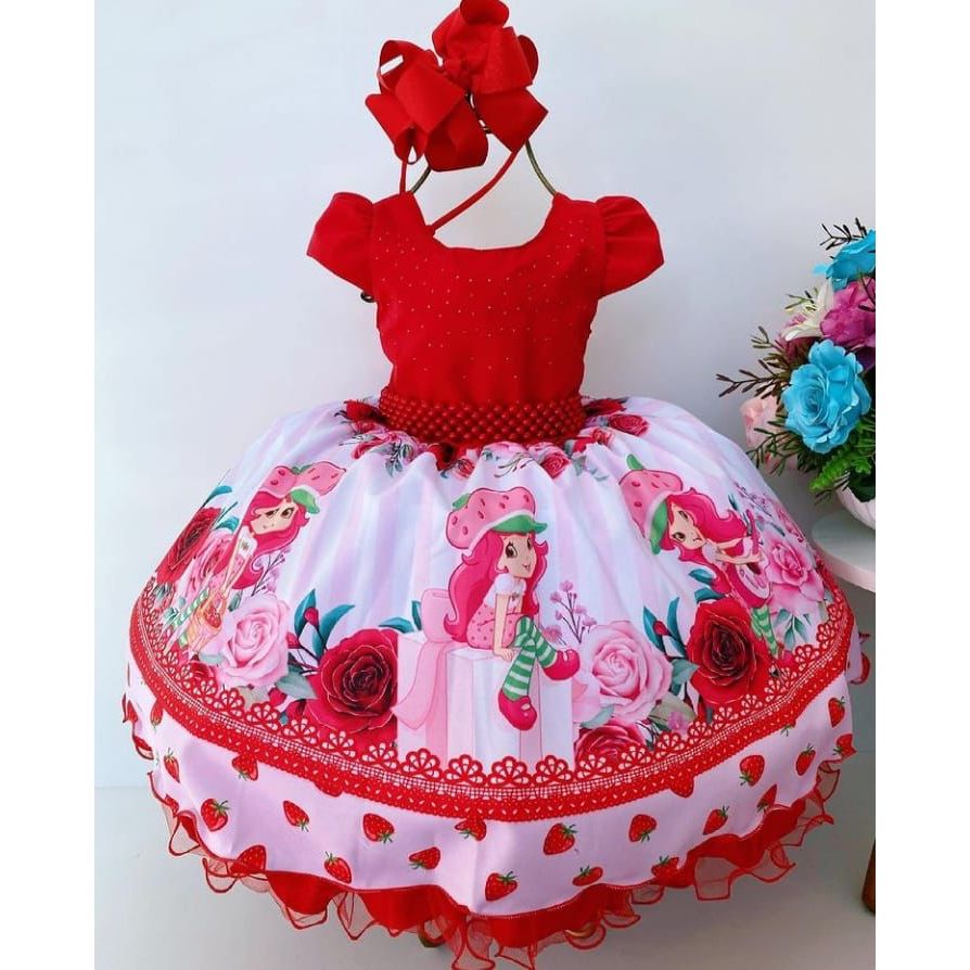 Vestido Infantil Temático da Moranguinho | Shopee Brasil