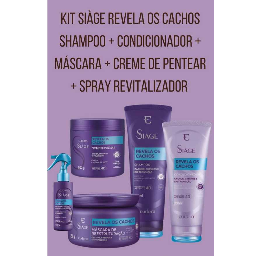 Combo Completo Siàge Revela os Cachos | Shopee Brasil