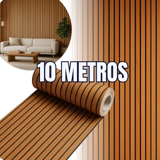 Papel De Parede Adesivo Autocolante 3D Ripado Ripas Madeira Marmore Lavável Sala Quarto Cozinha