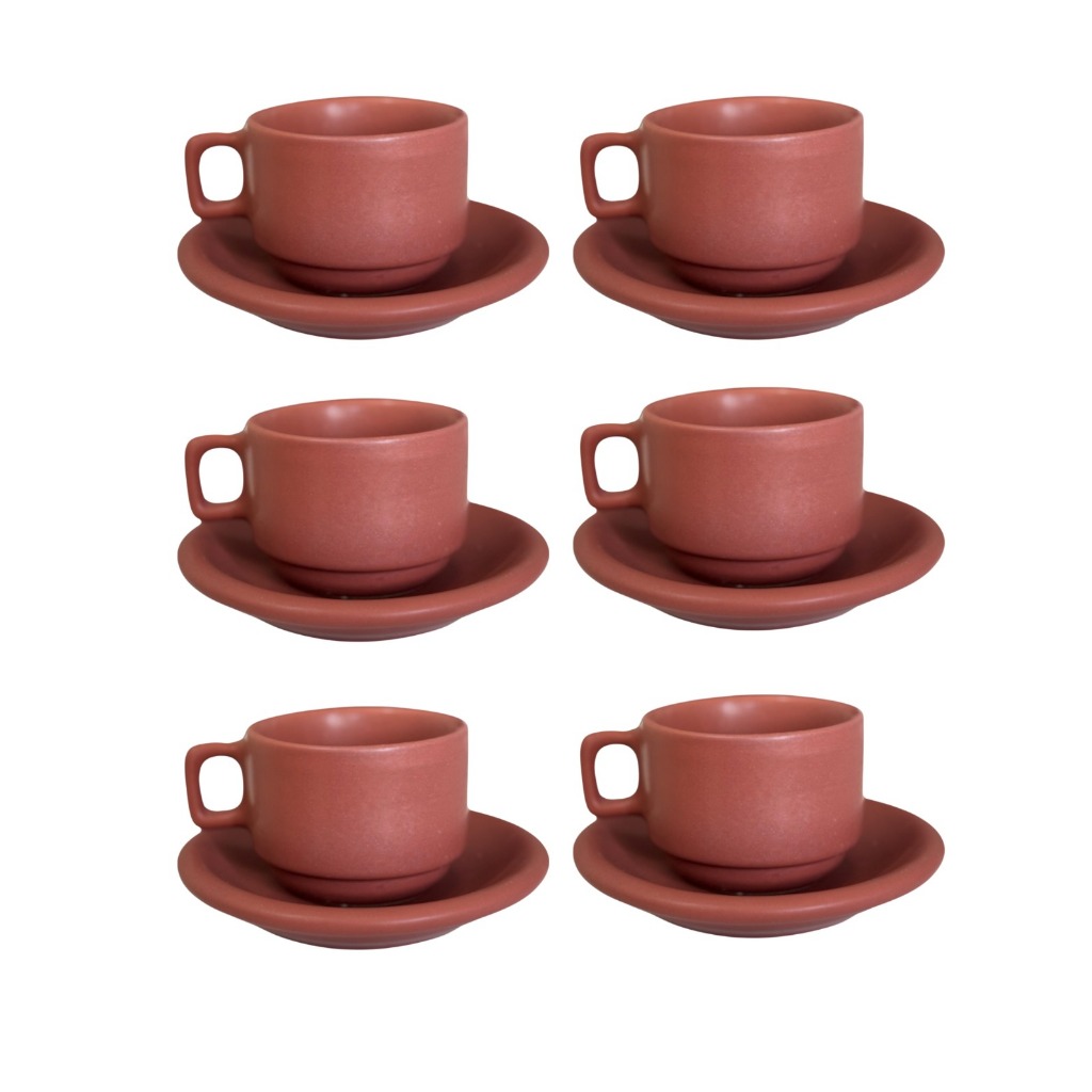 Xícara de Café Marsala 100ml Cerâmica 4-6 peças | Shopee Brasil