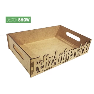 KIT 10/20/30 UNIDADES Bandeja 30x20x7 Feliz Aniversário Parabéns para Cesta de Presente