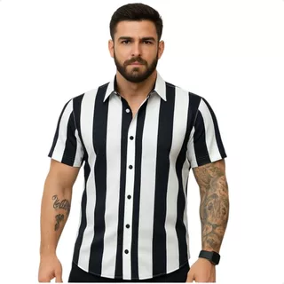Camisa Masculina Listrada Casual