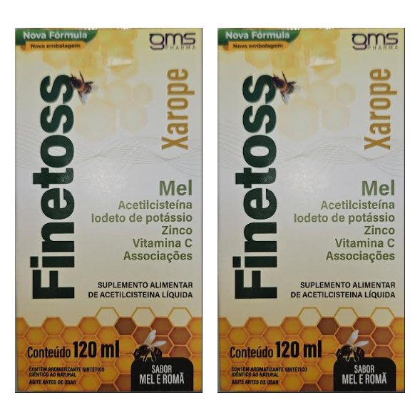 kit 02 FINETOSS Xarope 120ml sabor Mel e Romã | Shopee Brasil