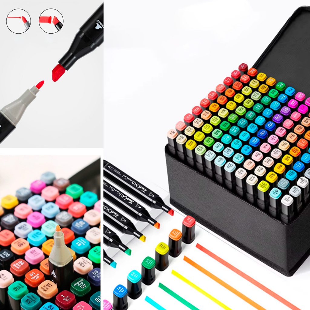 Canetinhas Coloridas Marca Texto Ponta Dupla [48 Cores] Braswei