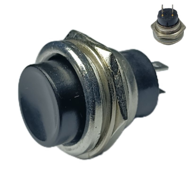 Kit C/4 Interruptor Chave Push Button D212 Preta
