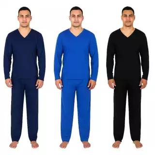 Pijama de Inverno MALHA Masculino Manga Longa Calça Comprida Adulto de Frio em Oferta na Shopee