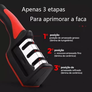 Kit 3 Amolador De Facas Profissional Promoção Amolador Afiador De Facas Em Aço Inox Afiadores Q9 em Oferta na Shopee