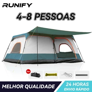 Barraca De Camping Acampamento 4-8 Pessoas 330*210*180cm Impermeavel 2000mm Grande Varanda em Oferta na Shopee