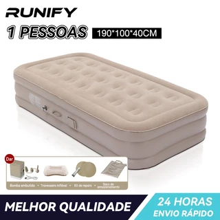 Colchão Inflável Solteiro Vem Com Uma Bomba Inflável De Bateria De Lítio Embutida E Removível 190*100*40cm Acampamento