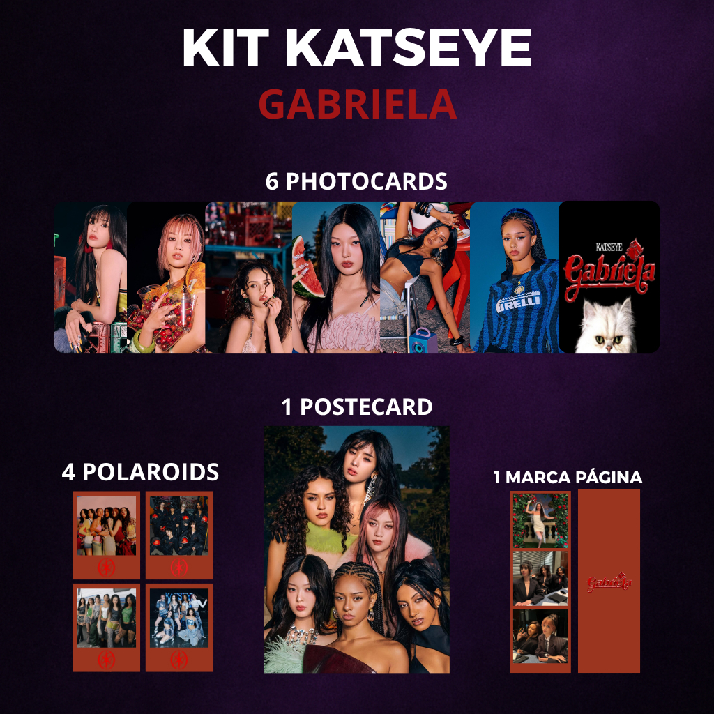 Kit & Set Katseye era Gabriela – Photocards, Polaroids e Mais | InkPop ...