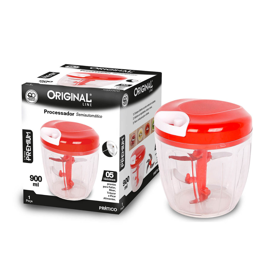 Processador Manual De Alimentos Grande 5 Lâminas 900ml Origi