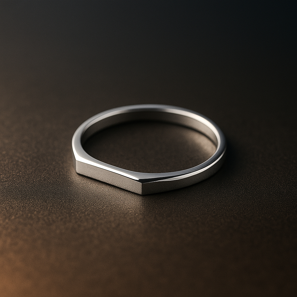 Anel Feminino Prateado Aço Inox Minimalista Moderno Elegante Antialérgico