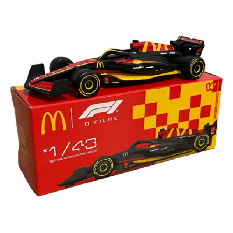 Miniatura CARRO F1 McDonald's O FILME 1:43 Automac (VERMELHO) Formula 1 ...
