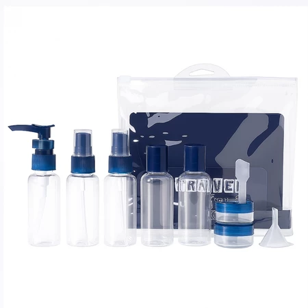 Kit de frascos para viagem 5 e 7 peças creme cosméticos pote higiene pessoal atp26