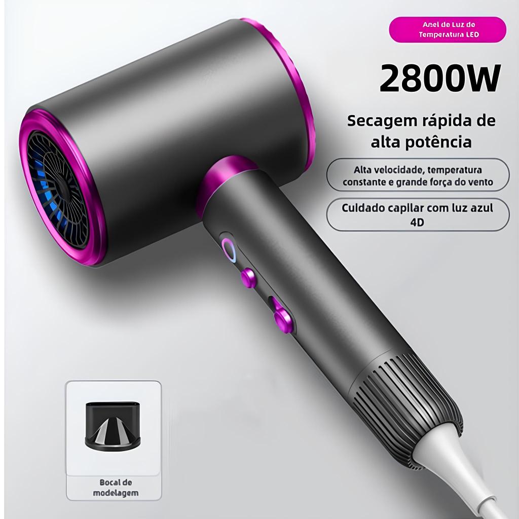 Secador De Cabelo Iónico Profissional De Alta Velocidade 220v | Shopee ...