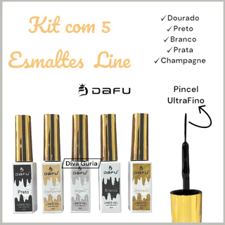 Kit Esmaltes em Gel Line Dafu 8ml – UV/LED – Francesinha - Traços Finos - Anvisa -Alta Cobertura em Oferta na Shopee