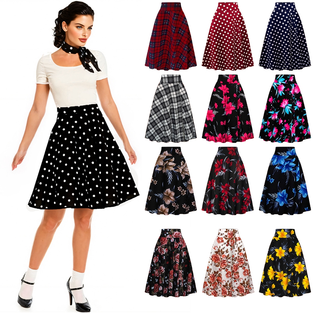 Saia Rodada Poá Bolinha Festa Fantasia Anos 60 anos 70 80 Saia