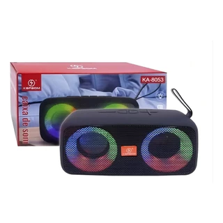 Caixa de som portátil Kapbom KA-8053 30W Bluetooth USB FM LED colorido 5 horas preto\azul\vermelho em Oferta na Shopee