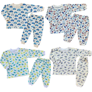 Pijama Infantil de Menino Manga Longa Masculino Bebê 100% Algodão Confortável Macio Respirável em Oferta na Shopee