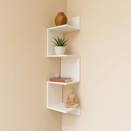Prateleira Vertical De Canto Nichos Decoração Organizar Livros Objetos Quarto Banheiro Escritório
