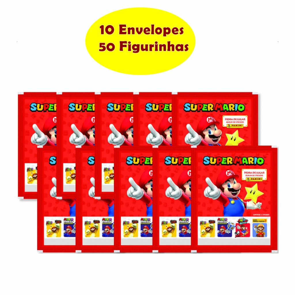 Álbum Super Mario Hora Brincar mais 50 Figurinhas 10 Envelopes | Shopee ...