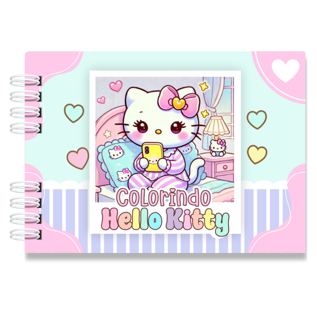 Livro De Colorir Hello Kitty Capa Dura 50 Folhas de 180g | Shopee Brasil