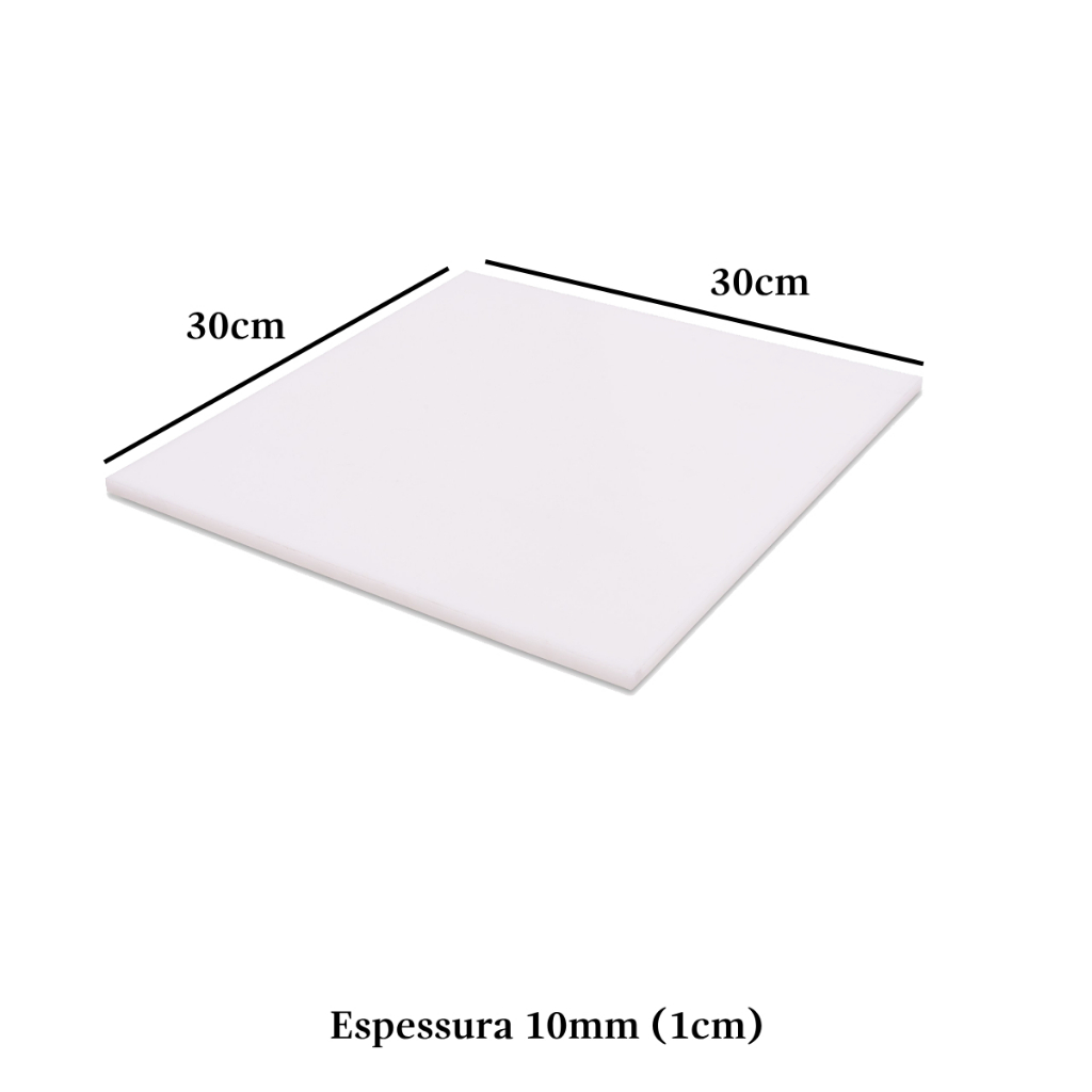 Tábua Para Corte Polietileno 10mm X 30cm X 30cm Quadrada Par