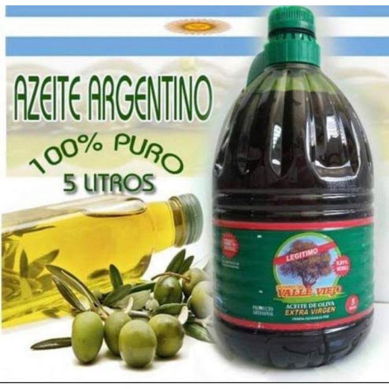 Azeite de Oliva Argentino tampa preta, Valle Viego galão 5 litros Extra ...