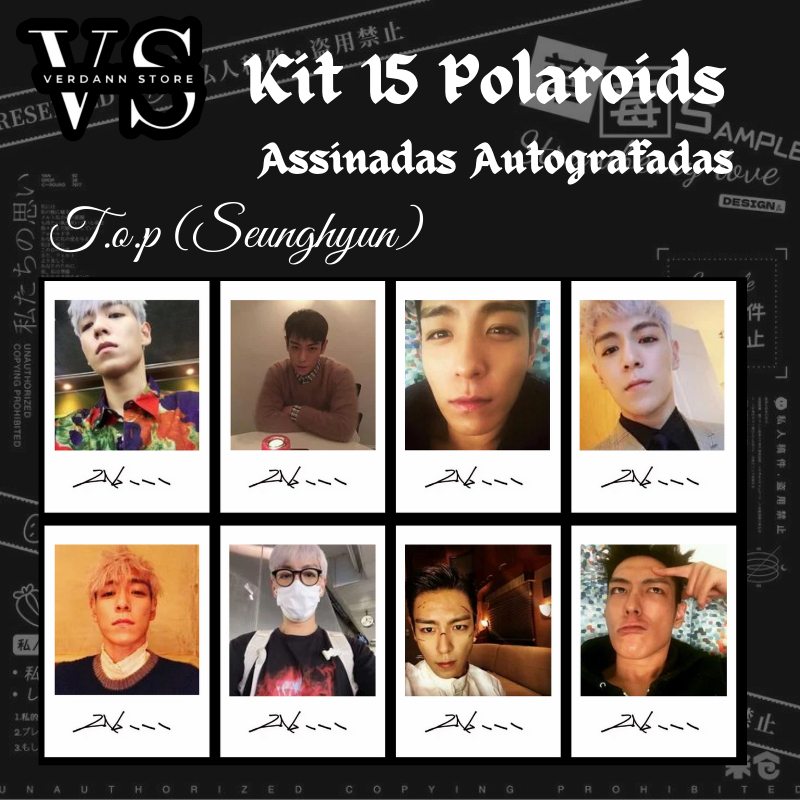 BIGBANG T.O.P ポラロイド Kit Polaroids Bigbang: T.O.P À prova d'água Qualidade em HD