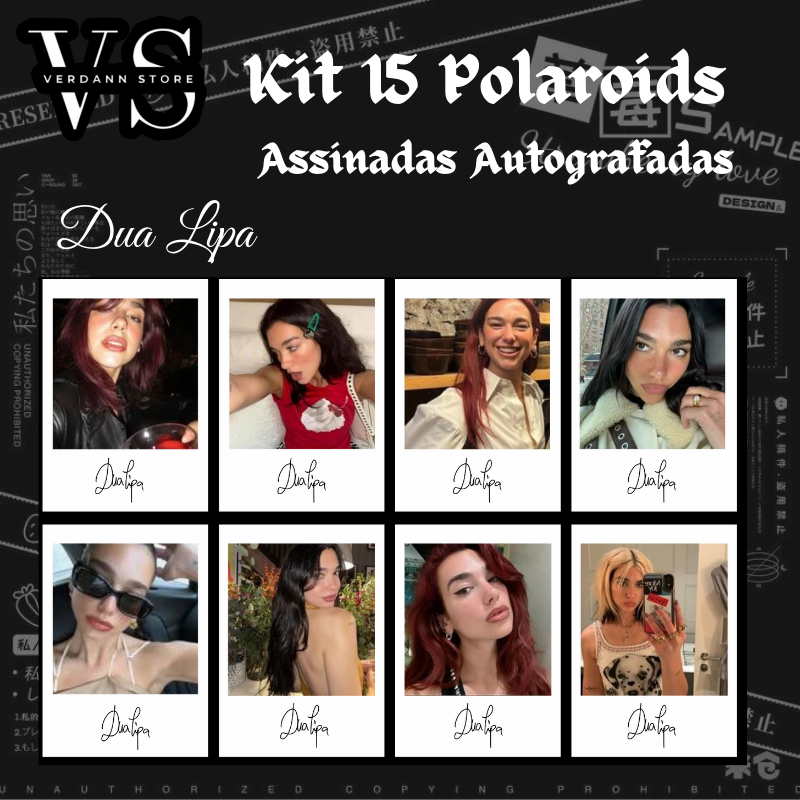 Kit Polaroids Dua Lipa À prova d'água Qualidade em HD Fan-made Réplicas ...