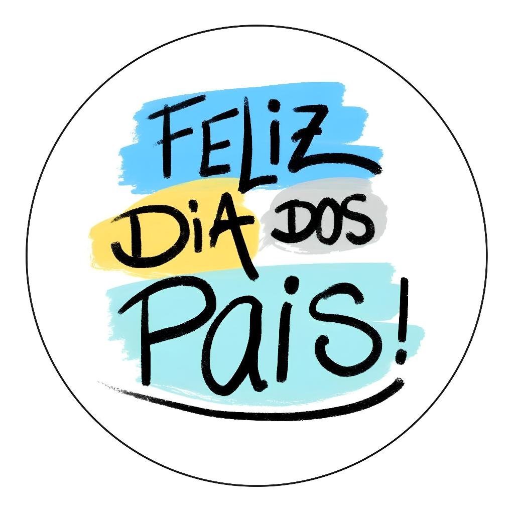 Adesivo Feliz dia dos Pais 4x4cm – Ideal para Embalagens e Presentes ...