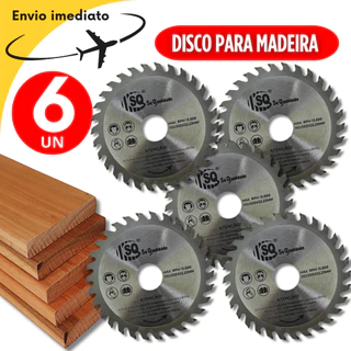 KIT 06 Disco de Corte p/ Madeira Serra Maquita Esmerilhadeira 24 Dentes 4" Serra Circular em Oferta na Shopee