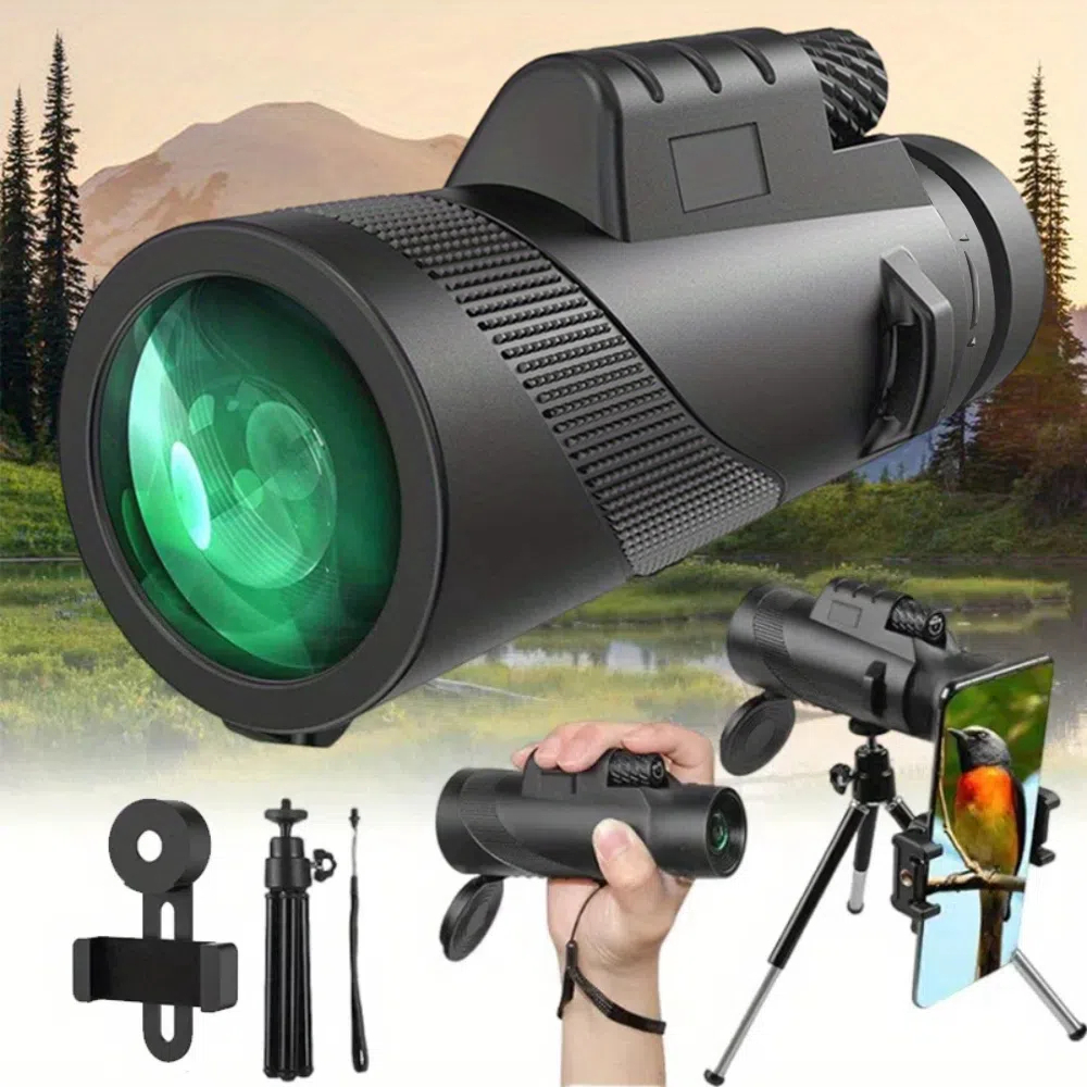 Monóculo Telescópio HD 40x60 Portátil com Zoom (com Tripé e