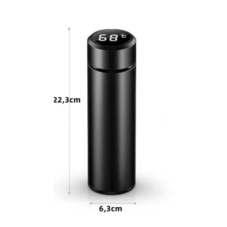 Garrafa Térmica Inox 500 Ml Com Medidor De Temperatura