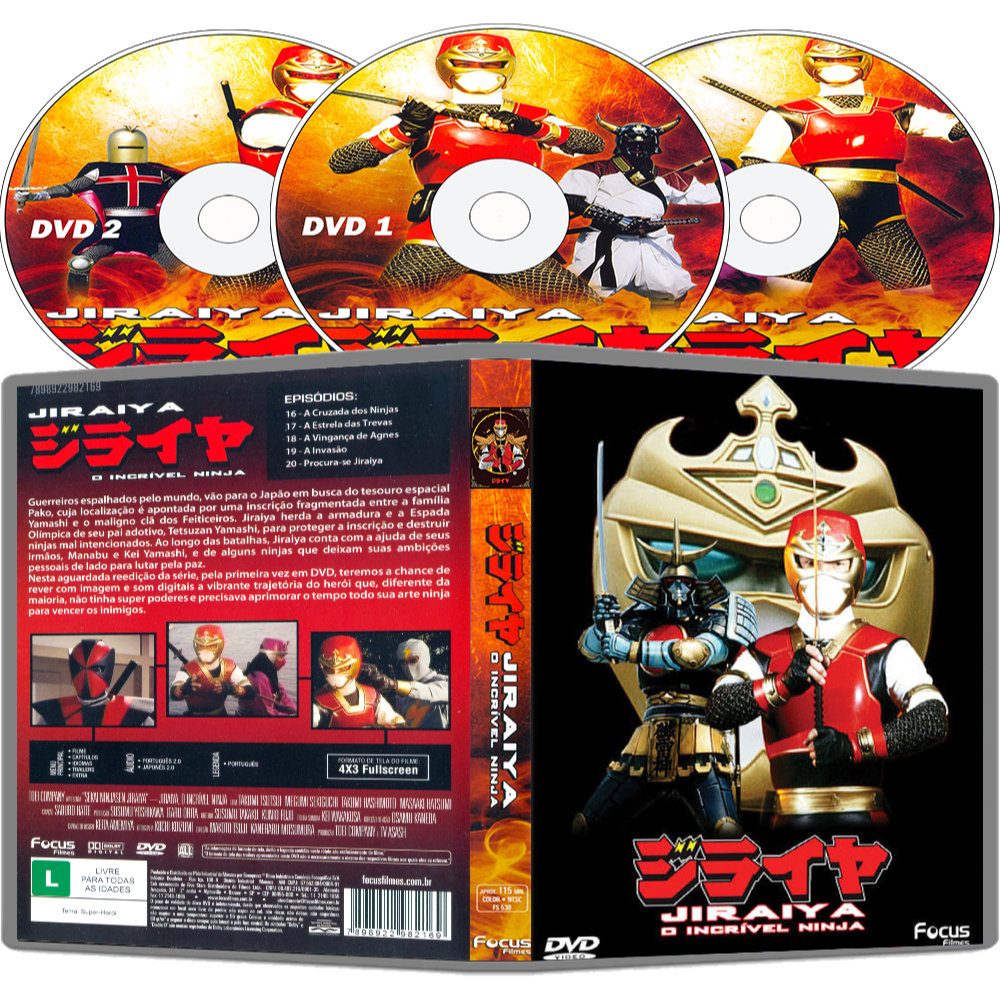 Jiraiya: O Incrível Ninja Completo Dublado - Série em 3 DVDs