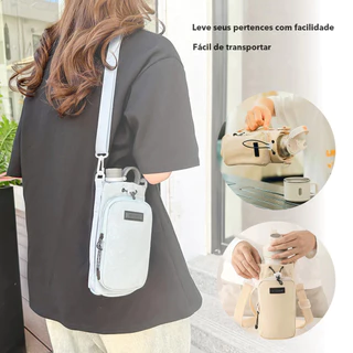 1200ml Suporte Para Garrafa De Água Bolsa Porta Garrafa com Alça Ajustável Cabe Celular e Chaveiro