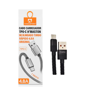 Cabo USB Tipo C Carregador H’maston 4.8A Turbo Blindado 1M Original
