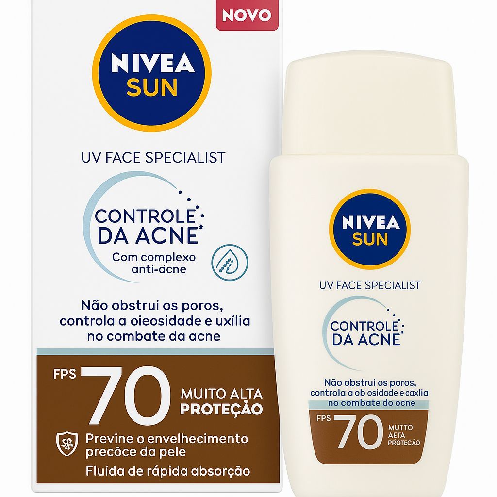 Protetor Solar Facial Nivea Sun Controle da Acne FPS70 40ml – Anti ...